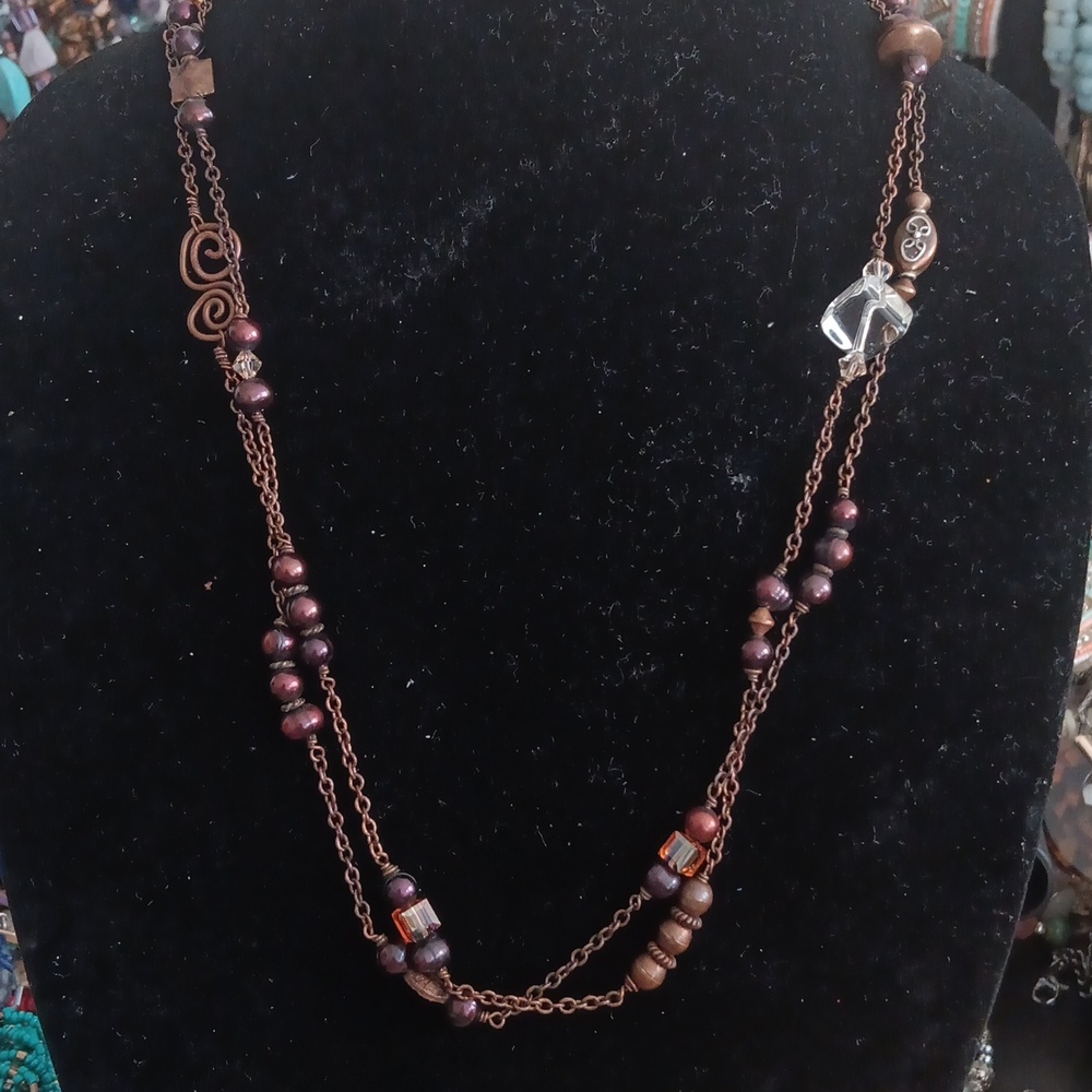 Copper Pearl Necklace